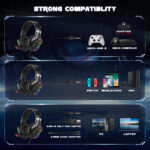 ONIKUMA K10 PRO Gaming Headset Stereo Gaming Headphones For PS4 PS5   One With Mic Led Light - Image 7