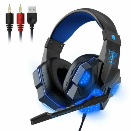 3.5mm Gaming Headset Mic LED Headphones Stereo Bass Surround For PC PS4 One