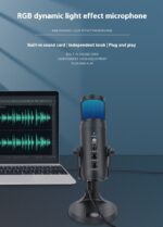RGB Colorful Breathing Ambience Light USB Condenser Microphone - Image 6